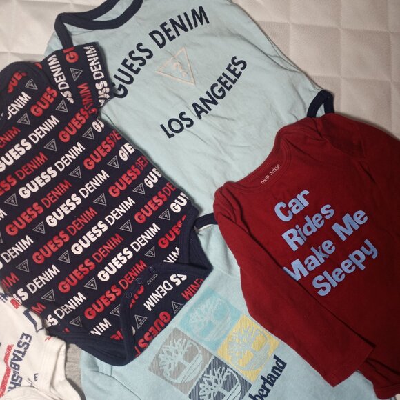6 Piece Bundle Baby 12 Months One Piece Tops - GUESS, Timberland, Tommy Hilfiger - Picture 9 of 15